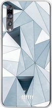 Huawei P20 Pro Hoesje Transparant TPU Case - Mirrored Polygon #ffffff