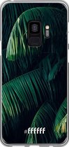 Samsung Galaxy S9 Hoesje Transparant TPU Case - Palm Leaves Dark #ffffff