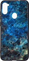 Shop4 - Samsung Galaxy A11 Hoesje - Harde Back Case Marmer Kleurrijk