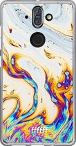 Nokia 8 Sirocco Hoesje Transparant TPU Case - Bubble Texture #ffffff