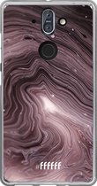 Nokia 8 Sirocco Hoesje Transparant TPU Case - Purple Marble #ffffff