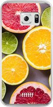 Samsung Galaxy S6 Edge Hoesje Transparant TPU Case - Citrus Fruit #ffffff