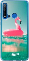 Huawei P20 Lite (2019) Hoesje Transparant TPU Case - Flamingo Floaty #ffffff