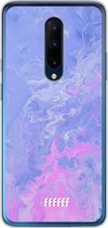 OnePlus 7 Pro Hoesje Transparant TPU Case - Purple and Pink Water #ffffff