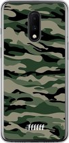 OnePlus 7 Hoesje Transparant TPU Case - Woodland Camouflage #ffffff