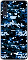 Samsung Galaxy A50s Hoesje Transparant TPU Case - Navy Camouflage #ffffff