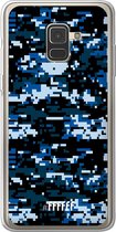 Samsung Galaxy A8 (2018) Hoesje Transparant TPU Case - Navy Camouflage #ffffff