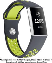 Grijs Groen Siliconen Bandje voor Fitbit Charge 3 / Charge 3 SE / Charge 4 – grey green smartwatch strap - Polsbandje