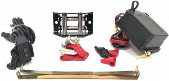 Offroad-kabellier - 907 kg - 2.000 lbs - 12 V - 15 m staalkabel - incl. katrol