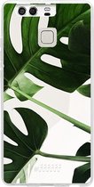 Huawei P9 Hoesje Transparant TPU Case - Tropical Plants #ffffff