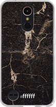 LG K10 (2017) Hoesje Transparant TPU Case - Dark Golden Marble #ffffff