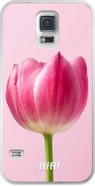 Samsung Galaxy S5 Hoesje Transparant TPU Case - Pink Tulip #ffffff