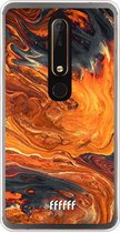 Nokia 6 (2018) Hoesje Transparant TPU Case - Magma River #ffffff