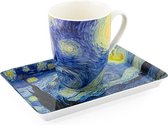 Kado set: mok en dienblaadje, Starry night, Van Gogh