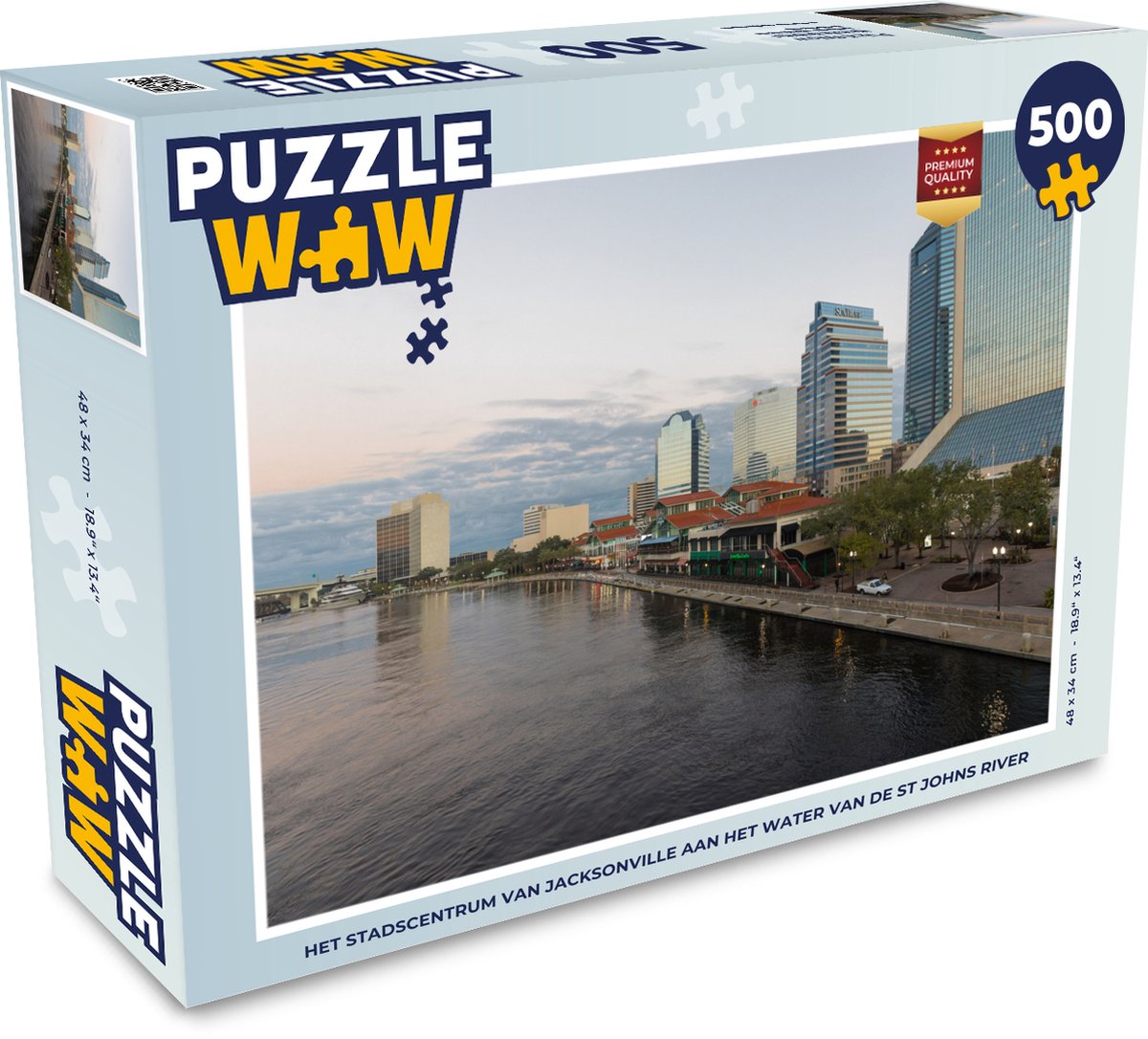 Afbeelding van product Puzzel 500 stukjes Jacksonville - Het stadscentrum van Jacksonville aan het water van de St Johns River - PuzzleWow heeft +100000 puzzels