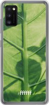 Samsung Galaxy A41 Hoesje Transparant TPU Case - Leaves Macro #ffffff