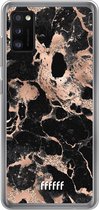 Samsung Galaxy A41 Hoesje Transparant TPU Case - Rose Gold Marble #ffffff