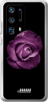 Huawei P40 Pro+ Hoesje Transparant TPU Case - Purple Rose #ffffff