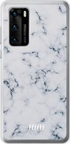 Huawei P40 Hoesje Transparant TPU Case - Classic Marble #ffffff