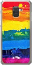 Samsung Galaxy A8 (2018) Hoesje Transparant TPU Case - Rainbow Canvas #ffffff