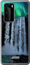 Huawei P40 Pro Hoesje Transparant TPU Case - Waterfall Polar Lights #ffffff