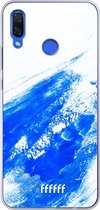 Huawei Nova 3 Hoesje Transparant TPU Case - Blue Brush Stroke #ffffff