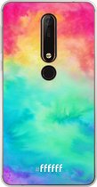 Nokia X6 (2018) Hoesje Transparant TPU Case - Rainbow Tie Dye #ffffff