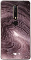 Nokia X6 (2018) Hoesje Transparant TPU Case - Purple Marble #ffffff