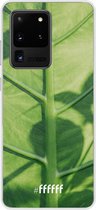 Samsung Galaxy S20 Ultra Hoesje Transparant TPU Case - Leaves Macro #ffffff