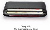 Slim Wallet - Minimalist Ultralight Durable Sleek Design - Black Lederen Credit Card Case Mini Id Kaarthouder Kleine Portemonnee Voor Man Slanke Mannen Portemonnee kaarthouder