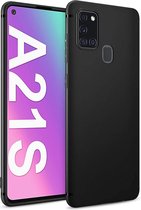 Samsung Galaxy A21s Hoesje Zwart - Samsung Galaxy A21s Siliconen Hoesje Case Cover zwart