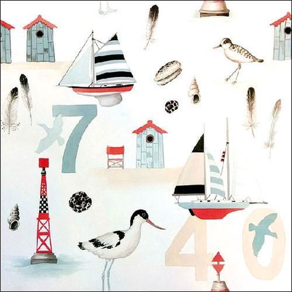 Ambiente Beach Numbers papieren servetten