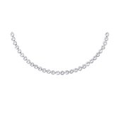 Lucardi Dames Zilveren collier met kristal wit - Echt Zilver - Ketting - Cadeau - Moederdag - 45 cm - Zilverkleurig