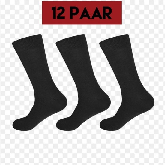 Heren katoenen sokken 12 paar 39-42 zwart | bol.com