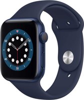 Watch Bandje / 42 mm / 44 mm / S/M /Band ook geschikt voor Apple Watch/ iWatch/ Series 1 2 3 4 5 6 SE / Sport / Siliconen / Armband / Roestvrij - Midnight Blue - Blauw - Marineblau