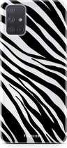 Fooncase Hoesje Geschikt voor Samsung Galaxy A71 - Shockproof Case - Back Cover / Soft Case - Zebra print