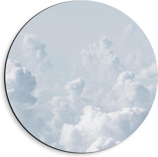 Dibond Wandcirkel - Wolkenvelden - 40x40cm Foto op Aluminium Wandcirkel (met ophangsysteem)