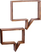 Pippa Design set van twee decoratieve wandplanken - hout