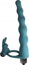 Vibrerende Strap-on Dildo - Pure Passion - Jungle Bunny - Dubbele Penetratie - 100% Hypoallergeen silicone - 10-standen vibro bullet - AAA Batterij - Groen