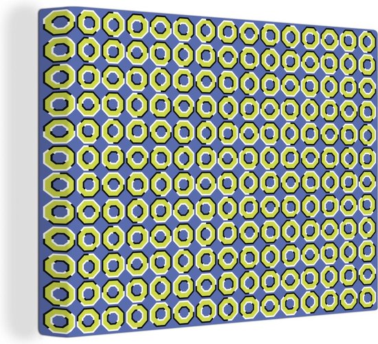 Canvas Schilderij Optische illusie octagons - 80x60 cm - Wanddecoratie