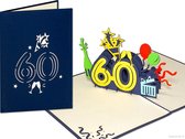 Popcards popupkaarten – Verjaardag  Jarig Verjaardagskaart Jubileum 60 jaar Felicitatie pop-up kaart 3D wenskaart