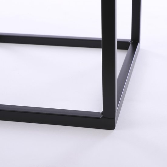 Mica Décorations Table Goa - Noir - Lot de 2 - grande : 30x30x70 cm, petite : 25x25x60 cm