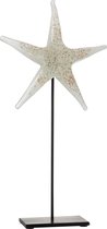 J-Line Zeester Op Voet Glas/Ijzer Wit/Goud/Zwart Large L 14 x B 12,5 x H 23,5 cm