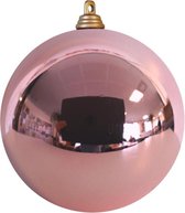 Kerstbal 10 cm roze glans set 2 stuks