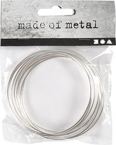 Metalen draadring, d 7 cm, dikte 1,5 mm, zilver, 10 stuk/ 1 doos