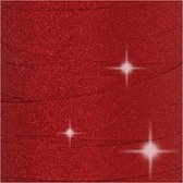 Cadeaulint, B: 10 mm, glitter, rood, 100 m/ 1 rol