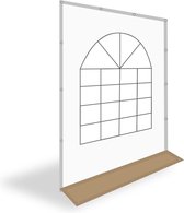 Partytent zijwand met raam | 2m breed | 2m hoog | PVC Premium - Zandkleur/wit