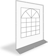 Partytent zijwand met raam | 2m breed | 2m hoog | PVC Classic - Grijs / wit