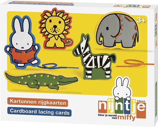 Thumbnail van een extra afbeelding van het spel Nijntje kartonnen rijgkaarten - educatief speelgoed