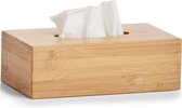 1x Tissuedozen/tissueboxen van bamboe hout 27,5 x 16 cm - Zeller - Woondecoratie/accessoires - Tissuedozen - Tissueboxen - Tissuehouders - Bamboe houten box/doos voor tissues